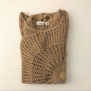 Sz XL Tan Cato Tunic Sweater Top